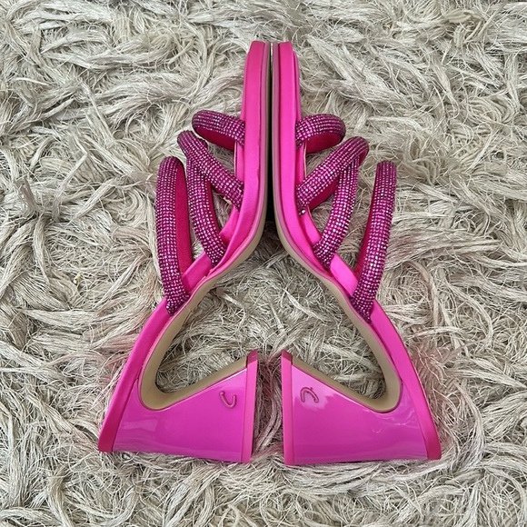 Circus NY by Sam Edelman Heddie Embellished Mule Sandals in Pink Punch Sz 6.5 - Picture 7 of 11